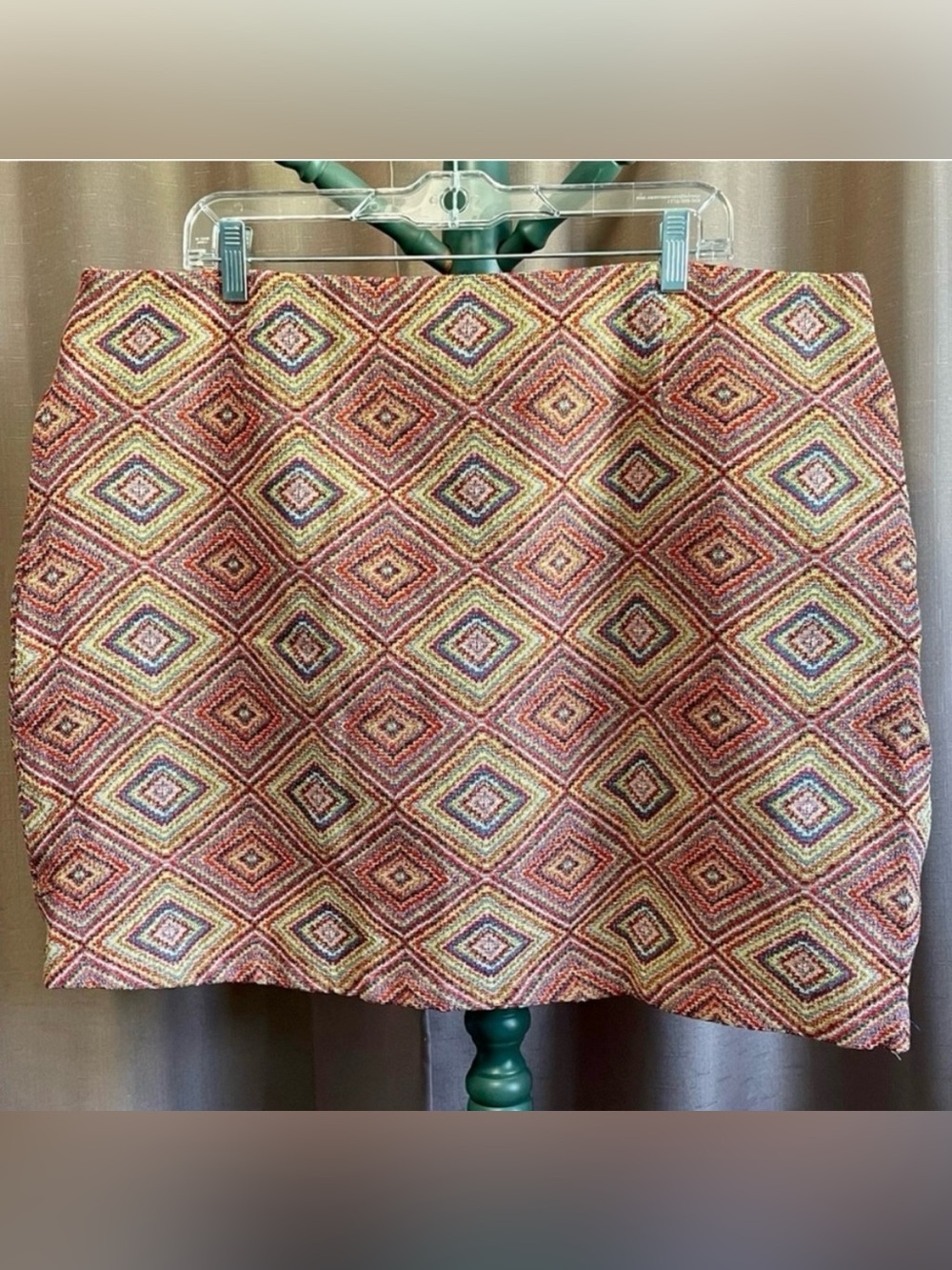 NWT Cider 3X Vibrant Geometric Tapestry Boho Mini Skirt Multicolor